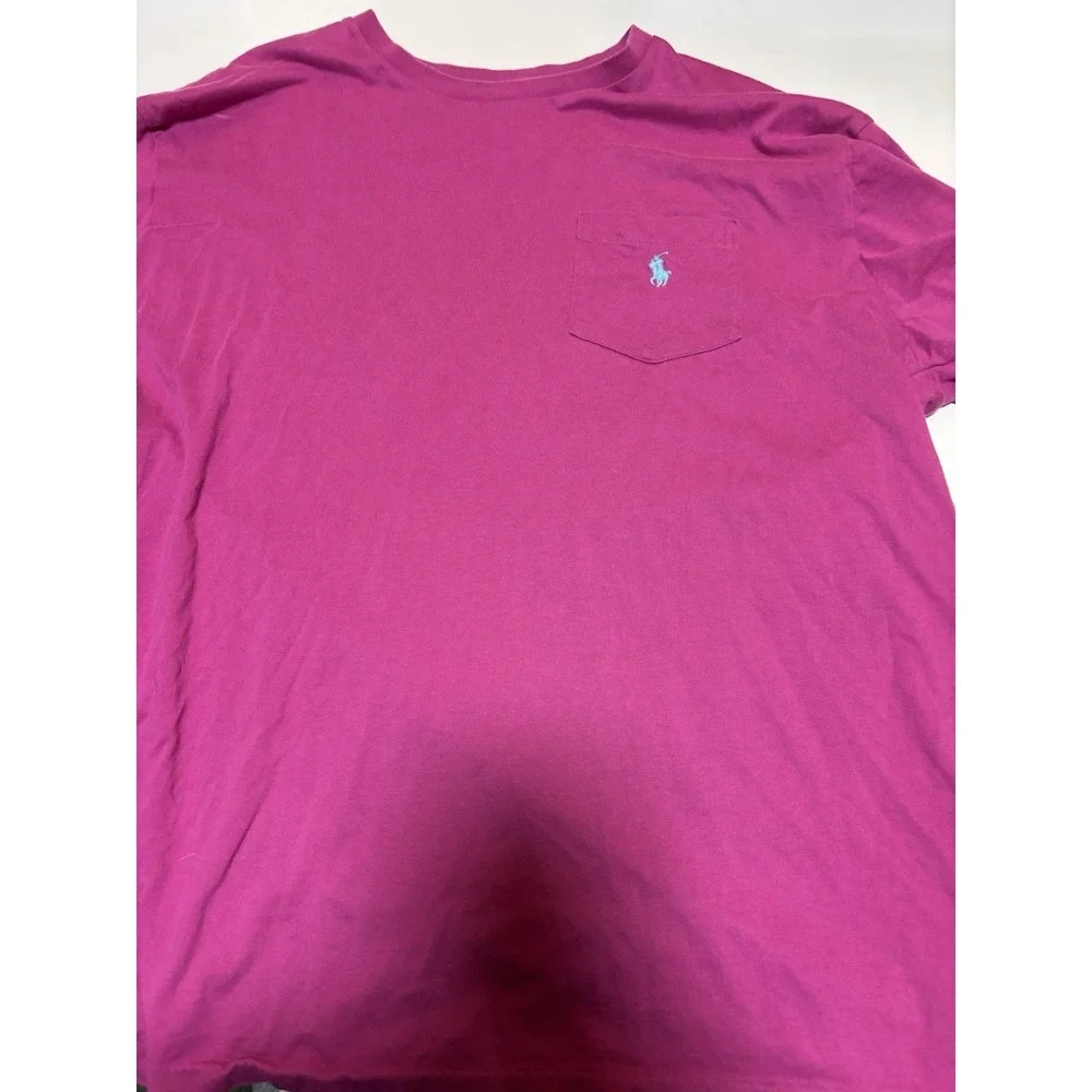 Vintage 90s Polo Ralph Lauren Pink Single Stitch T-shirt. Size L/XL.‎